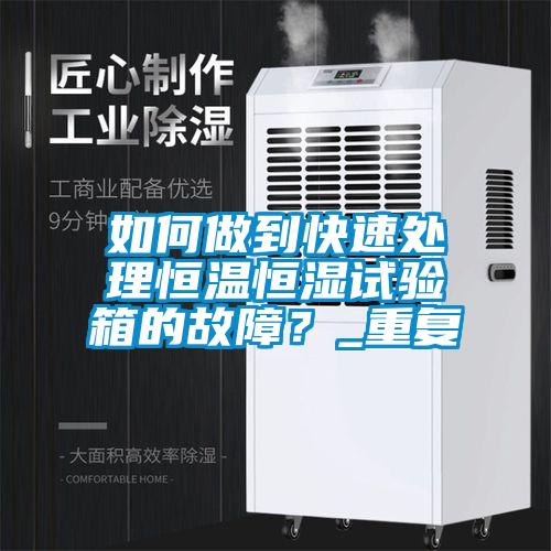 如何做到快速處理恒溫恒濕試驗箱的故障？_重復